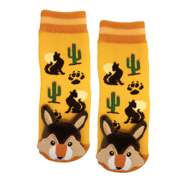 Messy Moose Socks, Howling Coyote, 6 Pack