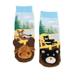 Messy Moose Socks, Black Bear Moose Mismatch Chair Socks, 6 Pack