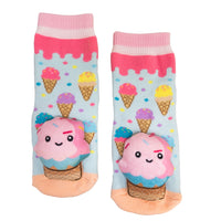 Messy Moose Socks, Pink Ice Cream Pink Socks, 6 Pack