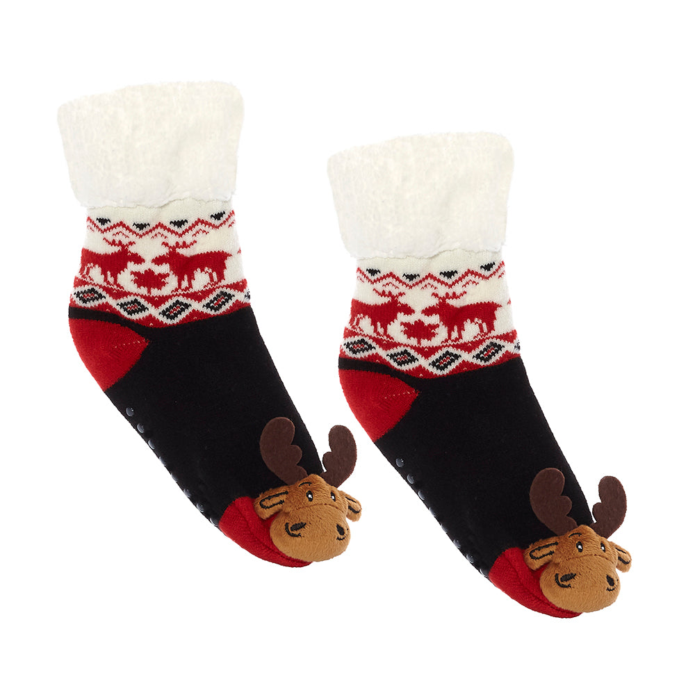 Messy Moose Polar Fleece Socks Reindeer/Moose Embroider Buddy® embroiderbuddyus