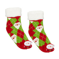 Messy Moose Polar Fleece Socks Santa