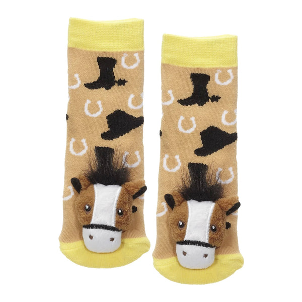 Messy Moose Socks, Brown Horse, 6 Pack
