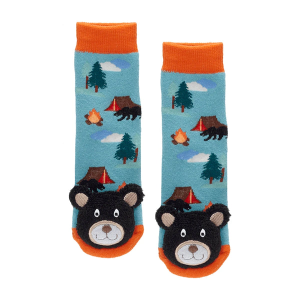 Messy Moose Socks, Camp Fire Black Bear, 6 Pack