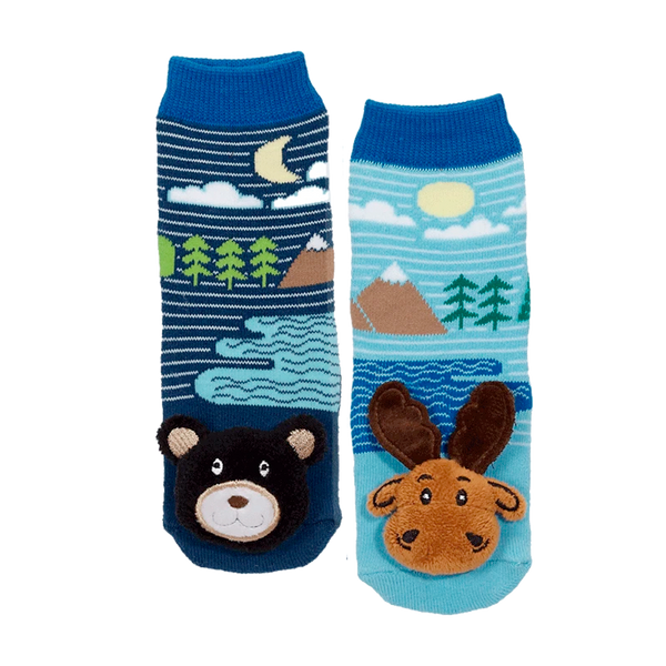 Messy Moose Socks, Moose and Black Bear, 6 Pack