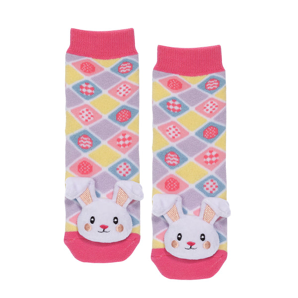 Messy Moose Socks, Pink Bunny Baby Socks, 6 Pack
