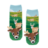 Messy Moose Socks, White Tail Deer, 6 Pack
