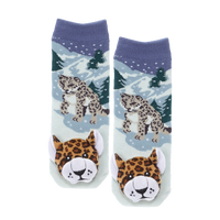 Messy Moose Socks, Snow Leopard, 6 Pack