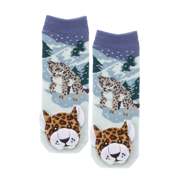 Messy Moose Socks, Snow Leopard, 6 Pack