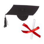 Graduation Hat & Diploma Set 6 pack