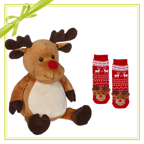 Gift Set -  Randy Reindeer Buddy & Socks